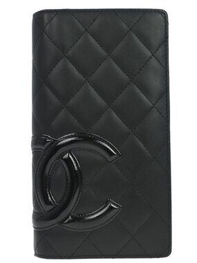 Chanel Black Calfskin Cambon Ligne Long Wallet 178035
